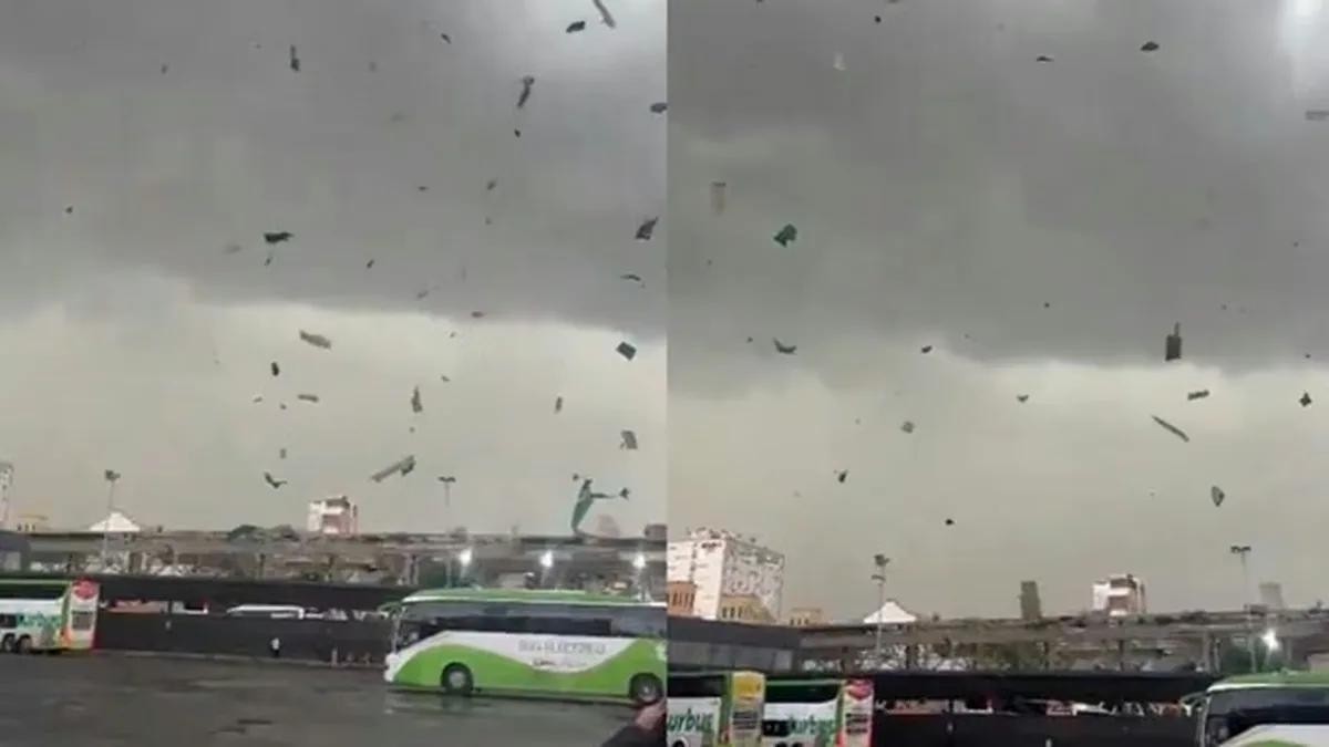 Temporal histórico en Chile: un tornado arrancó el techo de una terminal de micros