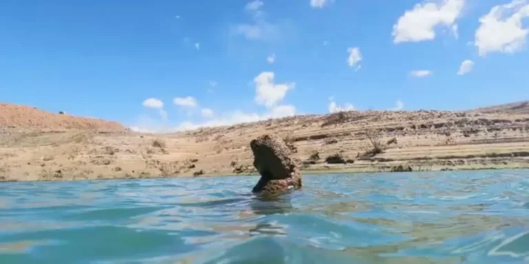 Increíble: bajó el agua y apareció la figura de una Virgen en el Dique