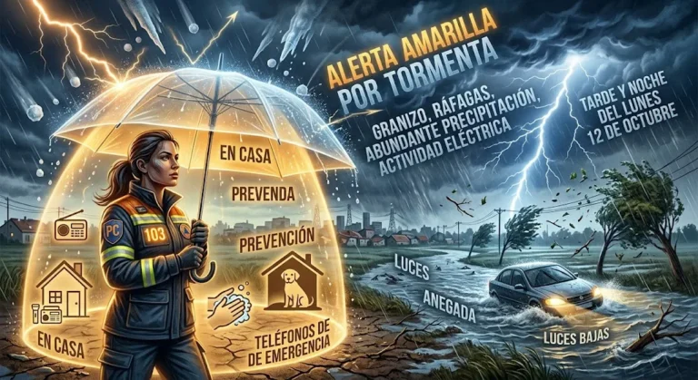 Protección Civil emitió un alerta por tormentas intensas y caída de granizo
