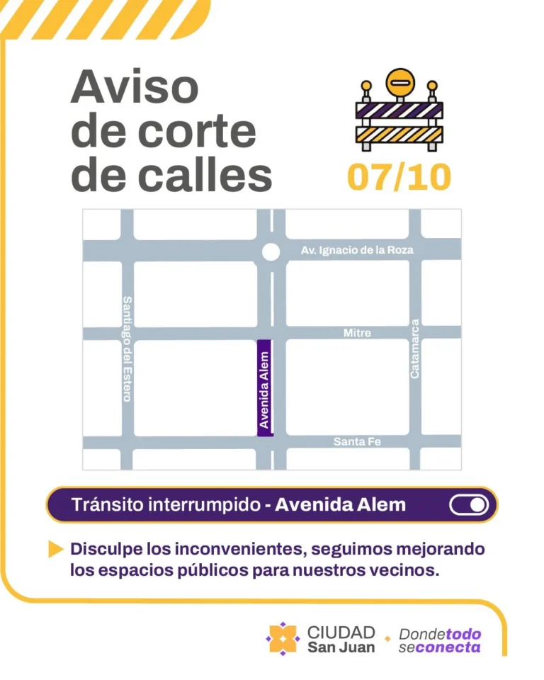 Corte en avenida Alem: este miércoles habrá trabajos entre Mitre y Santa Fe